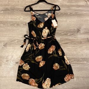 NWT Black Floral Mini Dress